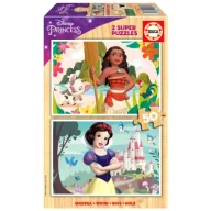 Puzzle - Puzzle drewniane 2x50 Vaiana Królewna Śnieżka Educa - miniaturka - grafika 1