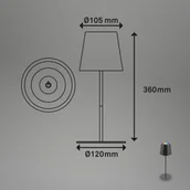 Lampy stojące - Briloner Lampa stołowa LED 7507015, antracyt RGBW IP44 ściemniacz dotykowy - miniaturka - grafika 1