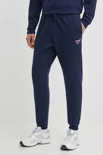 Spodnie męskie - Reebok spodnie dresowe Identity kolor granatowy gładkie 100202851 - grafika 1