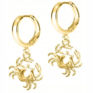 Złote Kolczyki z Krabem Kraby Homary Morze Ocean Plaża Krab SREBRO 925 - Kolczyki - miniaturka - grafika 1