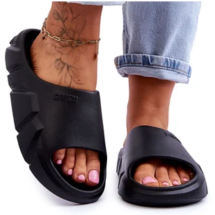 Lekkie Damskie Piankowe Klapki Big Star LL274594 Czarne - Klapki i japonki damskie - miniaturka - grafika 1