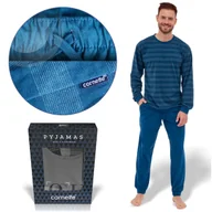 Piżamy damskie - CORNETTE Piżama Męska LOOSE13 Bawełniana Niebieska Rozmiar XL - miniaturka - grafika 1