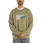 Bluzy męskie - Bluza męska New Balance MT51952DEK - zielona - miniaturka - grafika 1