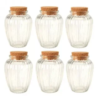 Excellent Houseware Zestaw szklanych pojemników 6 x 280 ml - Pojemniki kuchenne - miniaturka - grafika 1
