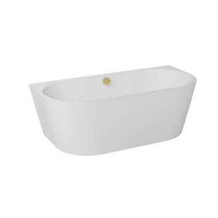 Wanna wolnostojąca Besco Vica New 170x80 cm owalna biały połysk syfon złoty  WAS-170VNZN - Wanny - miniaturka - grafika 1