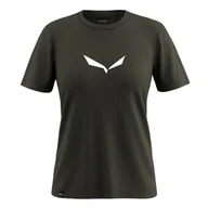 Koszulki męskie - Salewa Solid Dry T-Shirt W, Dark Olive, M - miniaturka - grafika 1