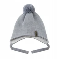 Czapki dla dzieci - Aliap Czapka dziecięca rozm. 38-42 . Szary Wełna merino 100% - miniaturka - grafika 1