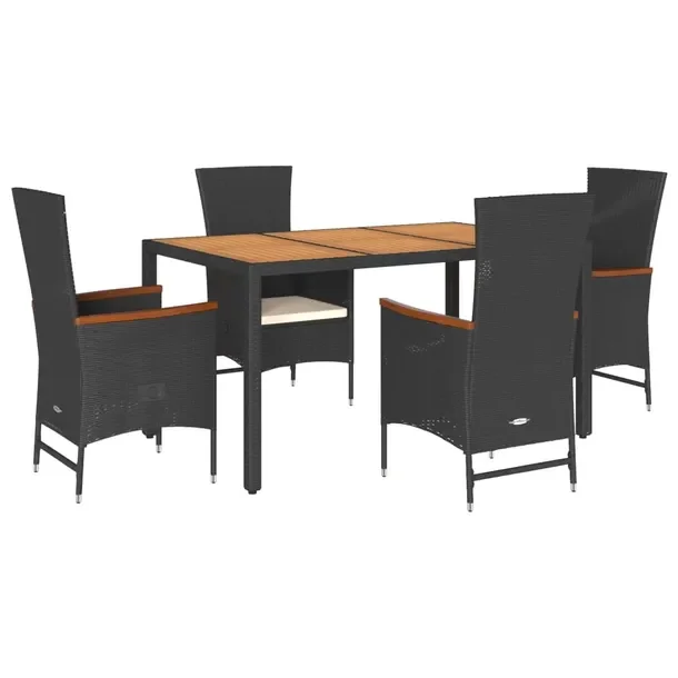 Zestaw Mebli Ogrodowych z Rattanu PE, Stół 150x90x75 cm, Fotele 58x62x108