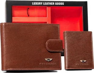 Peterson Zestaw Prezentowy: Elegancki Skórzany Portfel, Etui Na Karty I Brelok - Portfele - miniaturka - grafika 1