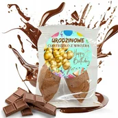 Desery dla dzieci - CIASTECZKO Z WRÓŻBĄ URODZINY DLA GOŚCI PODZIĘKOWANIE + NAKLEJKI czekoladowe - miniaturka - grafika 1