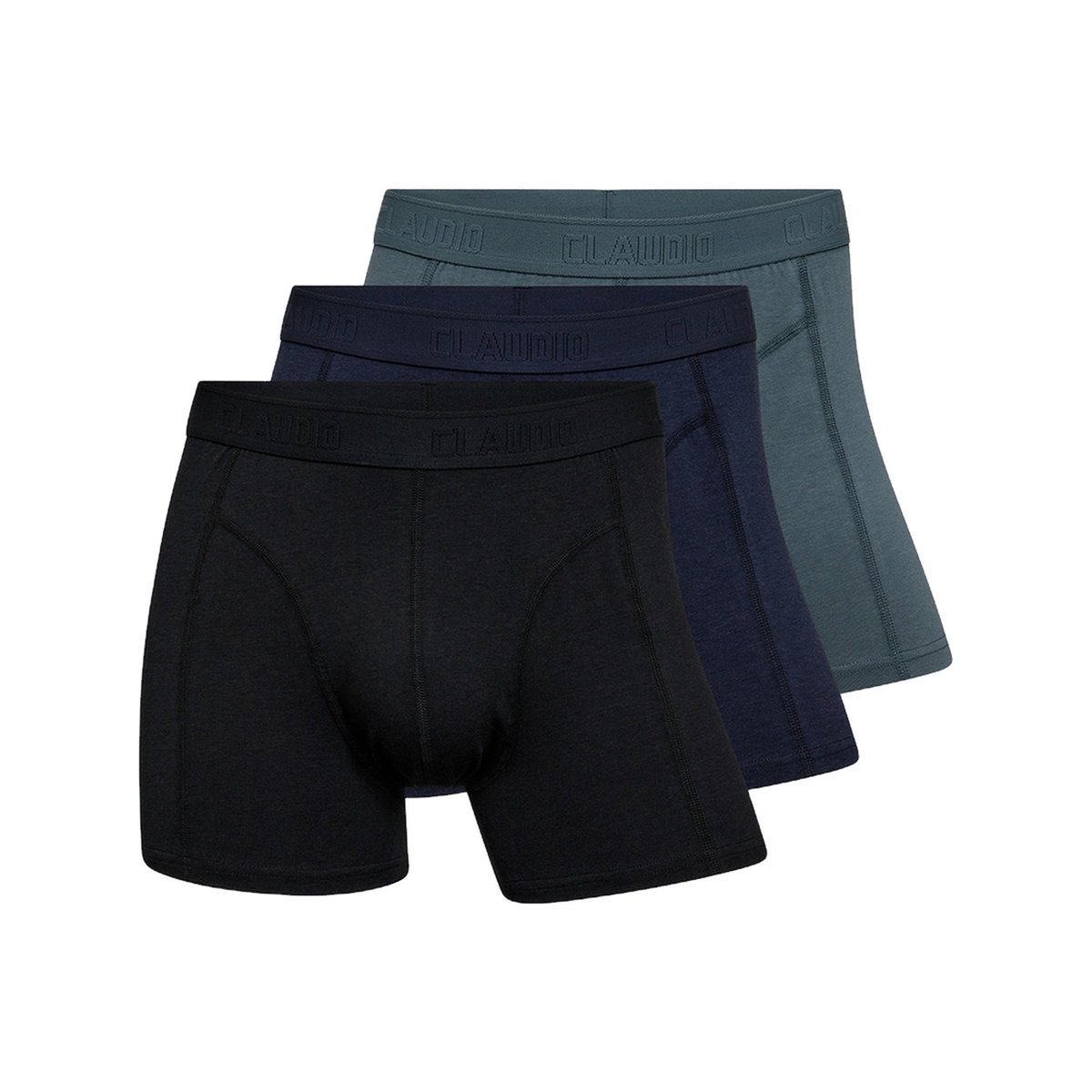Bokserki Męskie Claudio Boxers Bambusowe 3-Pak Mix Kolorów Duńska jakość — L