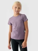 Koszulki dla dziewczynek - 4F T-shirt gładki dziewczęcy - fioletowy 164 (13-14 lat) - miniaturka - grafika 1