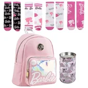 Plecaki - Lucky Boxer Plecak na co dzień dla dzieci w kolorze różowym ze sztucznej skóry + 4 sztuki skarpet Barbie rozmiar 35-38, Barbie, 35-38, Casual - miniaturka - grafika 1