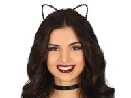Halloween - Opaska Kotek metaliczna czarna - 1 szt. - miniaturka - grafika 1