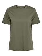 Koszulki i topy damskie - PIECES Damska koszulka Pcria Ss Solid Tee Noos Bc, Deep Lichen Green, XS - miniaturka - grafika 1