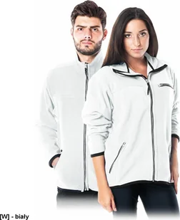 R.E.I.S. POLAR-HONEY - bluza, miły w dotyku krótko strzyżony polar, 100% poliester 290 g/m2, suwak, 3 zasuwane kieszenie - biały XS - Bluzy męskie - miniaturka - grafika 1