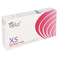 Rękawiczki jednorazowe - VELO SOFT rozm. XS /100 szt. Rękawice zabiegowe nitrylowe bezpudrowe - miniaturka - grafika 1