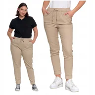 Spodnie damskie - Stylowe Spodnie Damskie Joggery Wiązane Wysoki stan Bawełniane MORAJ S - miniaturka - grafika 1