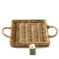 Tace i patery - Riviera Maison Rustykalna taca rattanowa mini kwadratowa 20x27x8 cm - miniaturka - grafika 1