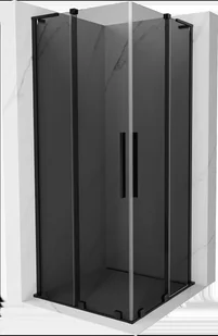 Mexen Velar L Duo kabina prysznicowa rozsuwana 80x80 cm, grafit, czarna - 871-080-080-02-43-70 - Kabiny prysznicowe - miniaturka - grafika 1