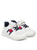 Buty dla chłopców - Tommy Hilfiger Sneakersy Flag Low Cut Lace-Up/Velcro T1X9-34369-1843 S Biały - miniaturka - grafika 1