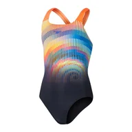 Stroje kąpielowe dla dziewczynek - Strój kąpielowy jednoczęściowy dziewczęcy na basen Speedo Digital 128cm - miniaturka - grafika 1