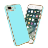 Etui i futerały do telefonów - Etui Do Apple iPhone 7 PLUS / 7S PLUS / 8 PLUS Porkowiec w Glossy Turkusowy - Różowe Złoto Ochrona kamery Obudowa Case Cover TPU Cadorabo - miniaturka - grafika 1