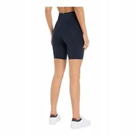 Legginsy - TOMMY HILFIGER LEGGINSY DAMSKIE KOLARKI ESS FLAG HW FITTED S GRANATOWE r.L - miniaturka - grafika 1