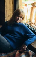 Swetry damskie - IRBIS Chabrowy Wełniany Sweter Oversize z Golfem 100% Wełny Merino RWS - miniaturka - grafika 1