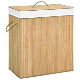 vidaXL Bambusowy kosz na pranie, 100 L vidaXL - Kosze na bieliznę - miniaturka - grafika 1