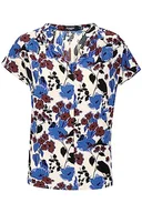 Spodenki damskie - Soaked In Luxury damska bluzka z dekoltem w serek szorty kąpielowe regularne dopasowanie, Sandshell Grafika Kwiat, M - miniaturka - grafika 1