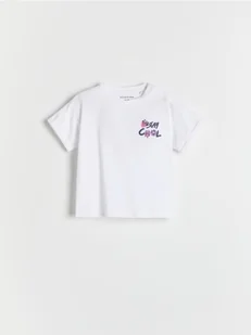 Reserved - T-shirt z wypukłym nadrukiem - biały - Bluzki dla niemowląt - miniaturka - grafika 1