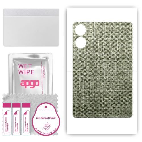 folia naklejka skórka strukturalna na TYŁ do Oukitel OT6 - Tkanina Lniana - apgo SKINS