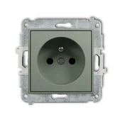 Gniazdka elektryczne - Karlik Gniazdo pojedyncze z przesłonami torów MINI - szałwiowy - miniaturka - grafika 1