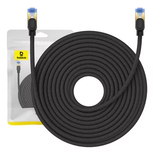 Kabel sieciowy w oplocie kat. 7 Baseus Ethernet RJ45, 10Gbps, 20m (czarny) - Kable miedziane - miniaturka - grafika 1