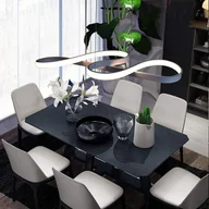 Lampy sufitowe - NETTLIFE Lampa wisząca LED Biała 47 W Średnica 75 cm Aluminium Ściemnialna Biała Salon Sypialnia Nowoczesna Lampa Regulowana Wysokość do - miniaturka - grafika 1