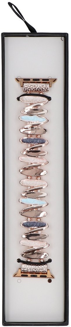 GlacierX Nowa bransoleta do smartwatcha GlacierX Gleam Twirl Stretch Bracelet Ocean Rose do Apple Watch 38/40/41mm Różowo-Niebieska