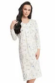 Bielizna nocna - Długa koszula nocna damska Alisha niebieskie kwiaty L - miniaturka - grafika 1
