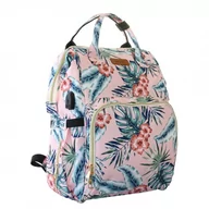 Plecaki szkolne i tornistry - Torba, organizer do wózka plecak dla mamy Różowy 42x26x19cm PL152R - miniaturka - grafika 1