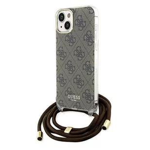 Etui Guess GUHCP15SHC4SEW Apple iPhone 15 / 14 hardcase Crossbody Cord 4G Print brązowy/brown - Etui i futerały do telefonów Etui Guess GUHCP15SHC4SEW Apple iPhone 15 / 14 hardcase Crossbody Cord 4G Print brązowy/brown - Etui i futerały do telefonów - miniaturka - grafika 1