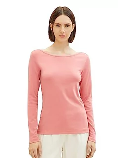 Koszulki i topy damskie - TOM TAILOR Damska koszulka z długim rękawem, 28155-dusty pastelowy różowy, S - grafika 1