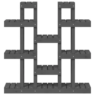 Lumarko Kwietnik, szary, 104,5x25x109,5 cm, lite drewno sosnowe - Kwietniki - miniaturka - grafika 6