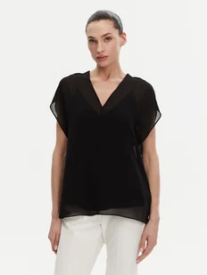 Calvin Klein Bluzka K20K208187 Czarny Relaxed Fit - Bluzki damskie - miniaturka - grafika 1