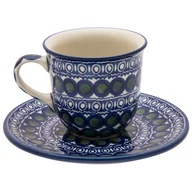 Filiżanki - Filiżanka Do Herbaty Kawy 180 Ml Ze Spodkiem - Ceramika Artystyczna Bolesławiec - miniaturka - grafika 1