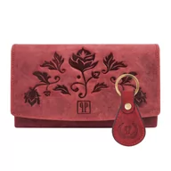 Portfele - ZESTAW PREZENTOWY ZUP-99-RD PORTFEL DAMSKI SKÓRZANY T-01-RD I BRELOK VINTAGE T-85-RD - miniaturka - grafika 1