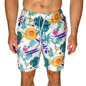 Kąpielówki męskie - Spodenki Plażowe Szorty Młodzieżowe Męskie Hawajskie Kąpielówki Siatka L - miniaturka - grafika 1
