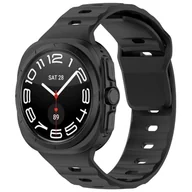 Akcesoria do smartwatchy - Silikonowy pasek Bizon Strap Watch Silicone do Galaxy Watch Ultra 47 mm, czarny - miniaturka - grafika 1