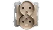 Gniazdka elektryczne - LEDart podwójne z uziemieniem, bez ramki - Ospel Sonata GP-2RRZ/m/39, kolor szampański złoty, 16A/250V - miniaturka - grafika 1