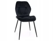 Krzesła - Krzesło tapicerowane RICK VELVET czarne - miniaturka - grafika 1