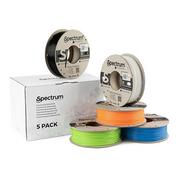 Filamenty i akcesoria do drukarek 3D - Spectrum 3D filament, Premium PLA, 1,75mm, 5x250g, 80747, mix Polar White, Deep Black, Lion Orange, Pacific Blue, Lime Green - miniaturka - grafika 1